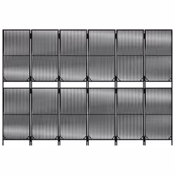 vidaXL Room Divider Outdoor Privacy Screen Foldable Balcony Screen Poly Rattan - black, 294 x 200 cm - Additional view 4