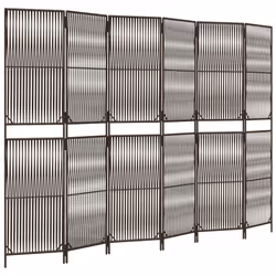 vidaXL Room Divider Outdoor Privacy Screen Foldable Balcony Screen Poly Rattan - brown, 294 x 200 cm