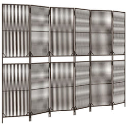 vidaXL Room Divider Outdoor Privacy Screen Foldable Balcony Screen Poly Rattan - brown, 294 x 200 cm