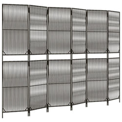 vidaXL Room Divider Outdoor Privacy Screen Foldable Balcony Screen Poly Rattan - grey, 294 x 200 cm