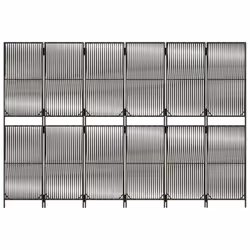vidaXL Room Divider Outdoor Privacy Screen Foldable Balcony Screen Poly Rattan - grey, 294 x 200 cm - Additional view 4