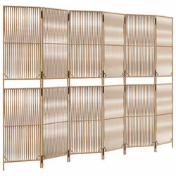 vidaXL Room Divider Outdoor Privacy Screen Foldable Balcony Screen Poly Rattan - beige, 294 x 200 cm