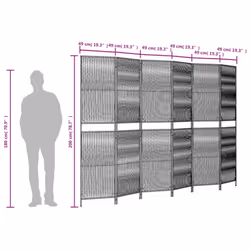vidaXL Room Divider Outdoor Privacy Screen Foldable Balcony Screen Poly Rattan - beige, 294 x 200 cm