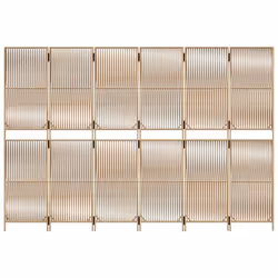 vidaXL Room Divider Outdoor Privacy Screen Foldable Balcony Screen Poly Rattan - beige, 294 x 200 cm - Additional view 4