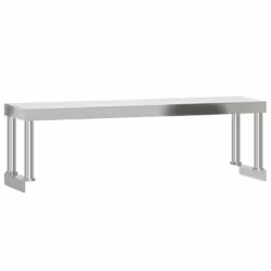 vidaXL Kitchen Work Table with Overshelf Prep Catering Table Stainless Steel - Additional view 4