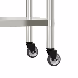 vidaXL Kitchen Work Table with Overshelf Prep Catering Table Stainless Steel - Additional view 6