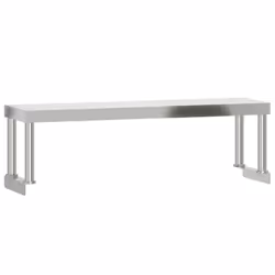 vidaXL Kitchen Work Table with Overshelf Prep Catering Table Stainless Steel - Additional view 4