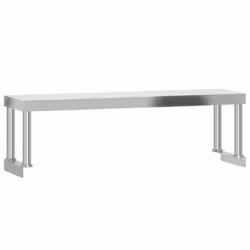 vidaXL Kitchen Work Table with Overshelf Prep Catering Table Stainless Steel - Additional view 4