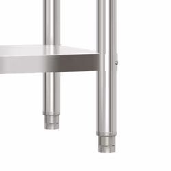 vidaXL Kitchen Work Table with Overshelf Prep Catering Table Stainless Steel - Additional view 5