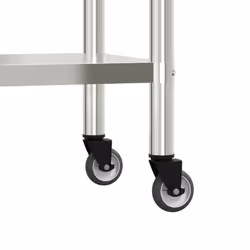 vidaXL Kitchen Work Table with Overshelf Prep Catering Table Stainless Steel - Additional view 6