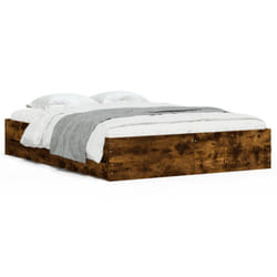 vidaXL Bed Frame with Drawers Mattress Foundation Bed Base Engineered Wood - smoked oak, 150 x 200 cm