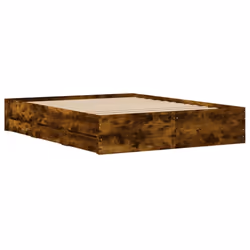vidaXL Bed Frame with Drawers Mattress Foundation Bed Base Engineered Wood - smoked oak, 150 x 200 cm - Additional view 7