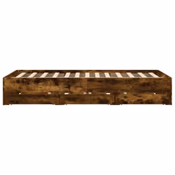 vidaXL Bed Frame with Drawers Mattress Foundation Bed Base Engineered Wood - smoked oak, 140 x 200 cm - Additional view 6