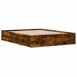 vidaXL Bed Frame with Drawers Mattress Foundation Bed Base Engineered Wood - smoked oak, 140 x 200 cm - Additional view 7
