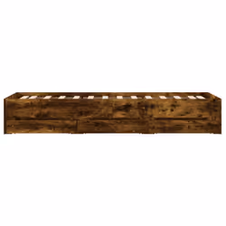 vidaXL Bed Frame with Drawers Mattress Foundation Bed Base Engineered Wood - smoked oak, 90 x 200 cm - Additional view 6