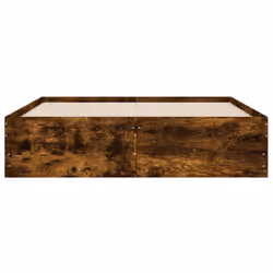 vidaXL Bed Frame with Drawers Mattress Foundation Bed Base Engineered Wood - smoked oak, 135 x 190 cm - Additional view 5