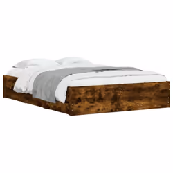 vidaXL Bed Frame with Drawers Mattress Foundation Bed Base Engineered Wood - smoked oak, 120 x 190 cm - Additional view 2