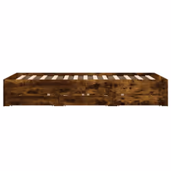 vidaXL Bed Frame with Drawers Mattress Foundation Bed Base Engineered Wood - smoked oak, 120 x 190 cm - Additional view 6
