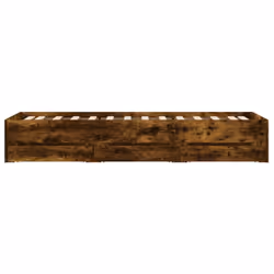 vidaXL Bed Frame with Drawers Mattress Foundation Bed Base Engineered Wood - smoked oak, 90 x 190 cm - Additional view 6