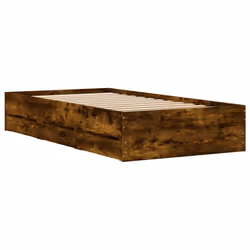 vidaXL Bed Frame with Drawers Mattress Foundation Bed Base Engineered Wood - smoked oak, 90 x 190 cm - Additional view 7