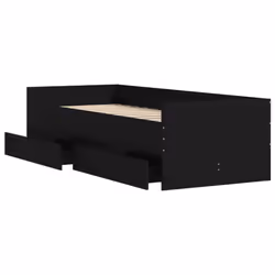vidaXL Bed Frame with Drawers Bedroom Bed Base Mattress Foundation Bedstead - black, 100 x 200 cm - Additional view 4