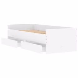 vidaXL Bed Frame with Drawers Bedroom Bed Base Mattress Foundation Bedstead - white, 90 x 200 cm - Additional view 4