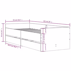 vidaXL Bed Frame with Drawers Bedroom Bed Base Mattress Foundation Bedstead - black, 90 x 190 cm - Additional view 10