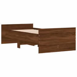 vidaXL Bed Frame with Drawers Storage Bed Base Bedstead Smoked Oak 90x200 cm - brown oak, 100 x 200 cm - Additional view 7