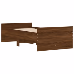 vidaXL Bed Frame with Drawers Storage Bed Base Bedstead Smoked Oak 90x200 cm - brown oak, 75 x 190 cm - Additional view 7