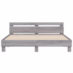 vidaXL Bed Frame with Headboard Bed Base Mattress Foundation Engineered Wood - grey sonoma, 180 x 200 cm - Additional view 4