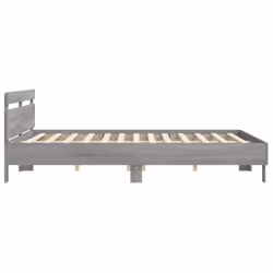 vidaXL Bed Frame with Headboard Bed Base Mattress Foundation Engineered Wood - grey sonoma, 180 x 200 cm - Additional view 5