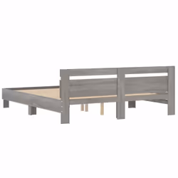 vidaXL Bed Frame with Headboard Bed Base Mattress Foundation Engineered Wood - grey sonoma, 180 x 200 cm - Additional view 6