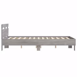 vidaXL Bed Frame with Headboard Bed Base Mattress Foundation Engineered Wood - grey sonoma, 120 x 200 cm - Additional view 5