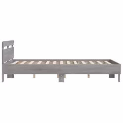 vidaXL Bed Frame with Headboard Bed Base Mattress Foundation Engineered Wood - grey sonoma, 140 x 190 cm - Additional view 5