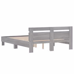vidaXL Bed Frame with Headboard Bed Base Mattress Foundation Engineered Wood - grey sonoma, 140 x 190 cm - Additional view 6
