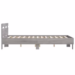 vidaXL Bed Frame with Headboard Bed Base Mattress Foundation Engineered Wood - grey sonoma, 135 x 190 cm - Additional view 5