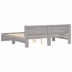 vidaXL Bed Frame with Headboard Bedroom Bed Base Mattress Foundation Bedstead - grey sonoma, 200 x 200 cm - Additional view 6
