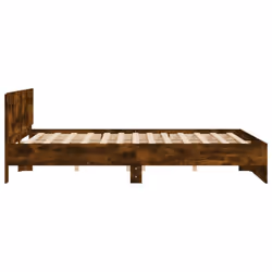 vidaXL Bed Frame with Headboard Bedroom Bed Base Mattress Foundation Bedstead - smoked oak, 180 x 200 cm - Additional view 5