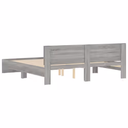 vidaXL Bed Frame with Headboard Bedroom Bed Base Mattress Foundation Bedstead - grey sonoma, 180 x 200 cm - Additional view 6