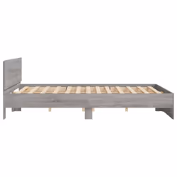 vidaXL Bed Frame with Headboard Bedroom Bed Base Mattress Foundation Bedstead - grey sonoma, 160 x 200 cm - Additional view 5