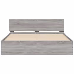 vidaXL Bed Frame with Headboard Bedroom Bed Base Mattress Foundation Bedstead - grey sonoma, 150 x 200 cm - Additional view 4