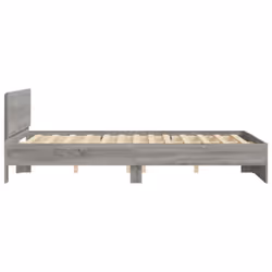 vidaXL Bed Frame with Headboard Bedroom Bed Base Mattress Foundation Bedstead - grey sonoma, 150 x 200 cm - Additional view 5
