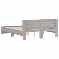 vidaXL Bed Frame with Headboard Bedroom Bed Base Mattress Foundation Bedstead - grey sonoma, 150 x 200 cm - Additional view 6