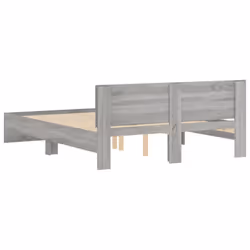 vidaXL Bed Frame with Headboard Bedroom Bed Base Mattress Foundation Bedstead - grey sonoma, 140 x 200 cm - Additional view 6