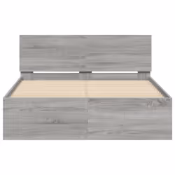 vidaXL Bed Frame with Headboard Bedroom Bed Base Mattress Foundation Bedstead - grey sonoma, 120 x 200 cm - Additional view 4