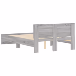 vidaXL Bed Frame with Headboard Bedroom Bed Base Mattress Foundation Bedstead - grey sonoma, 135 x 190 cm - Additional view 6