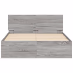 vidaXL Bed Frame with Headboard Bedroom Bed Base Mattress Foundation Bedstead - grey sonoma, 120 x 190 cm - Additional view 4