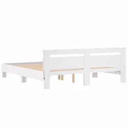 vidaXL Bed Frame with Headboard and LED Bed Base Bedstead Matress Foundation - white, 200 x 200 cm - Additional view 8