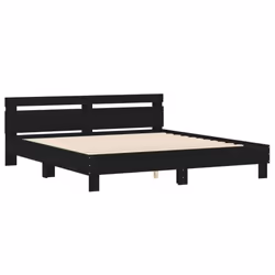 vidaXL Bed Frame with Headboard and LED Bed Base Bedstead Matress Foundation - black, 200 x 200 cm - Additional view 5