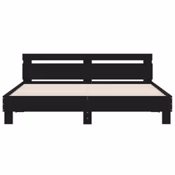 vidaXL Bed Frame with Headboard and LED Bed Base Bedstead Matress Foundation - black, 200 x 200 cm - Additional view 6
